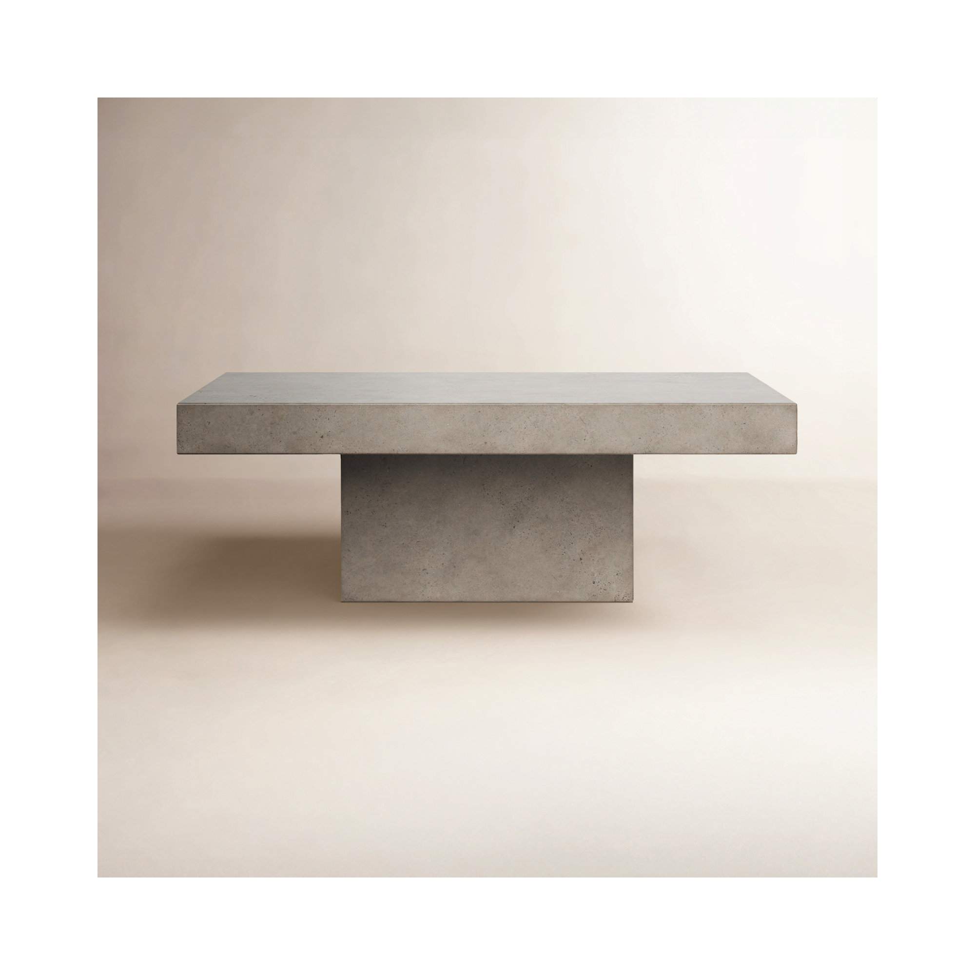 Kareen Concrete Pedestal Coffee Table, Dark Gray
