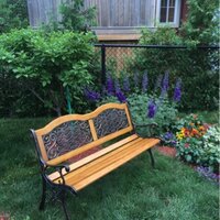 Brundidge Metal/Solid Wood Outdoor Bench