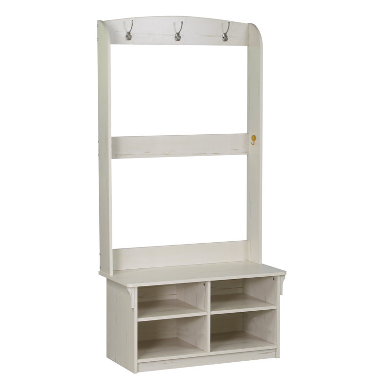 Portemanteau avec banc et rangement pour chaussures Velmir, Beige