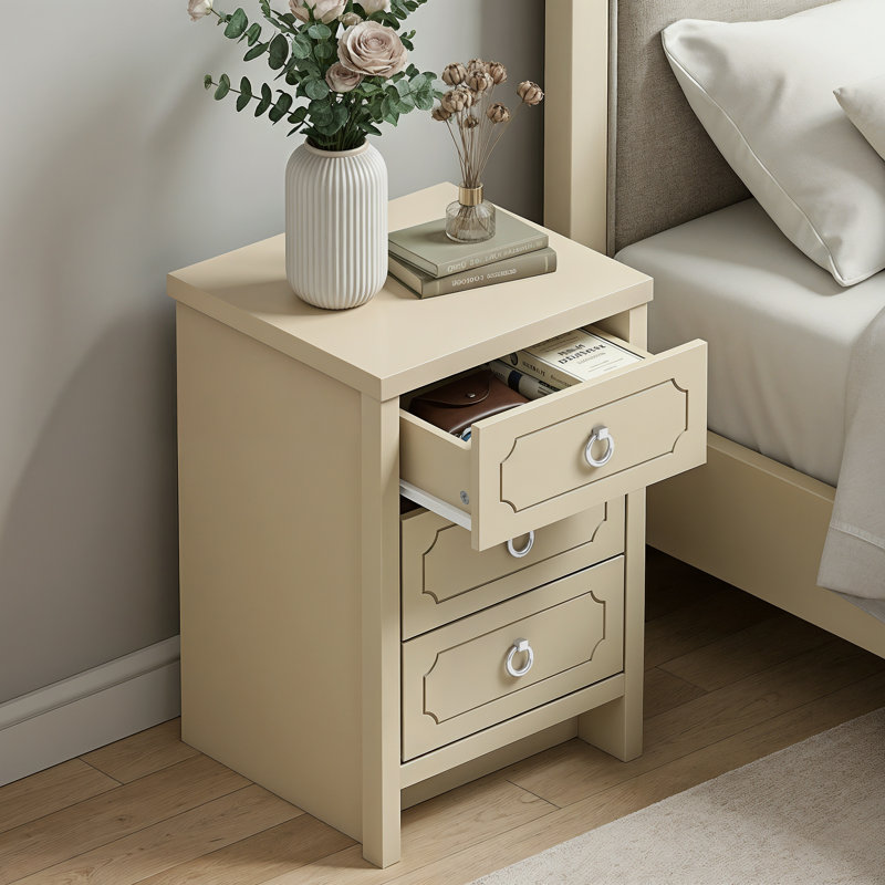 Verve 3 Drawer Bedside Table, Natural