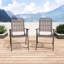 2 chaises pliantes et une table en verre, 350 lb de soutien, protection, installation rapide pour balcon, capacité de petit jardin, confort respirant, utilisation à l'extérieur du patio
