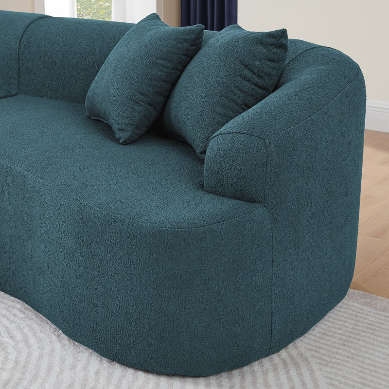 Curved Modular Sectional Sofa, Blue