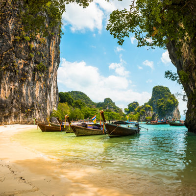 Koh Hong Island Bay, Andaman Sea - Thailand - Wrapped Canvas Photograph