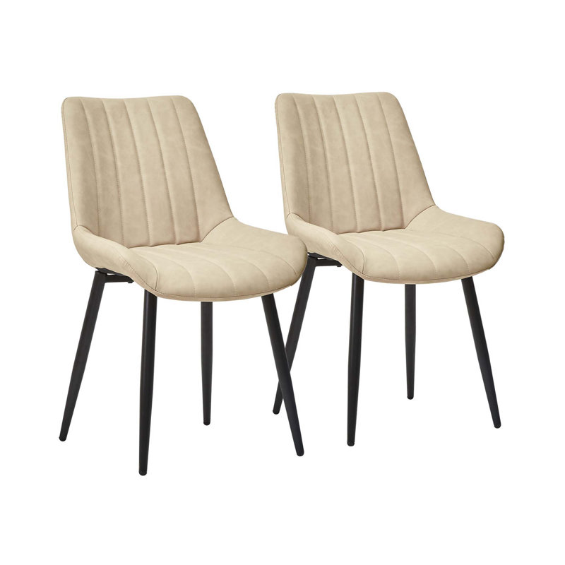 Ensemble de 2 chaises de salle à manger en similicuir, structure en métal et acier