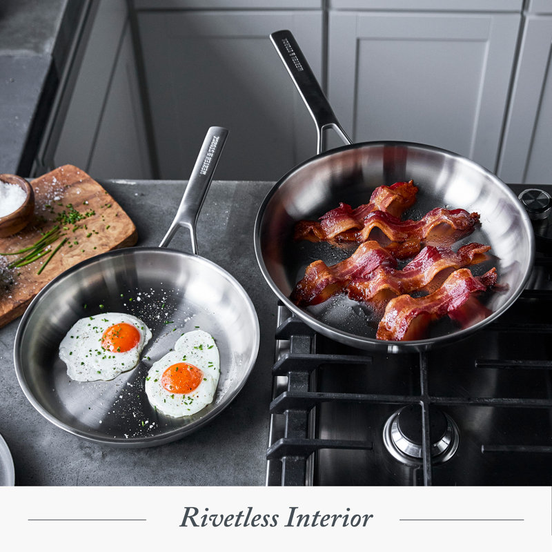 14-Piece Stainless Steel Tri-Ply Cookware Set with Glass Lids