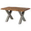 Solid Wood Top Metal Base Dining Table-64125995-64125996-64126006