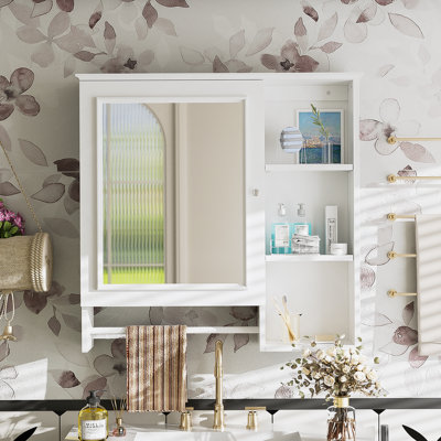 Wall Mounted Bathroom Storage Cabinet, Medicine Cabinets With Large Mirror Door