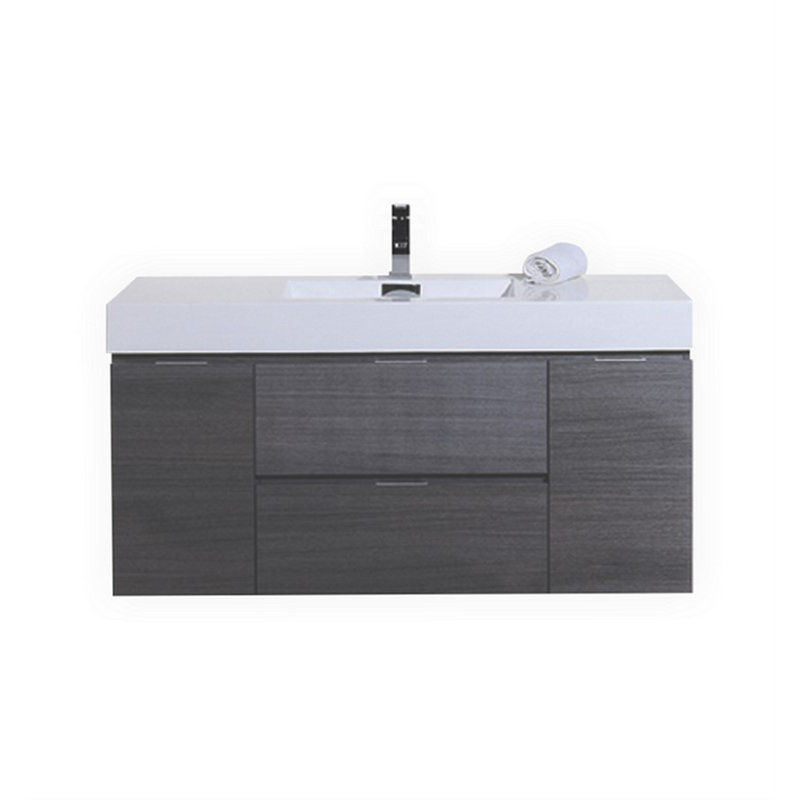 Ensemble de meuble-lavabo mural simple de 47,25 po Royka, Chêne gris