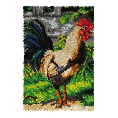 Kit de tapis à crocheter Rooster Farmyard par Orchidea 4242