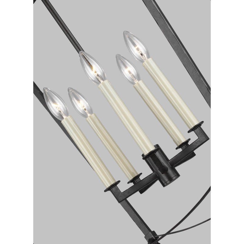 Lustre lanterne 5 lumières Olive, Acier Smith