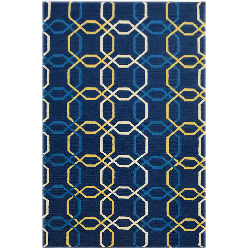 Simona Geometric Wool Hand Woven Area Rug, Rectangle 155 x 240cm