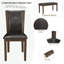 Ensemble de table de salle à manger 6 pièces avec banc et chaises, ensemble de table de salle à manger en bois pour 6 personnes, ensemble de table de salle à manger de style rustique pour 6 personnes, noyer foncé