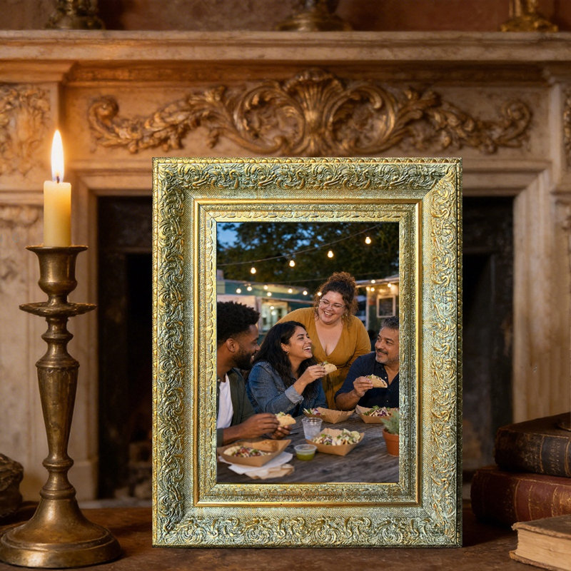 Cadre photo poli antique 1PC 11 po x 14 po avec fixation murale ou de table