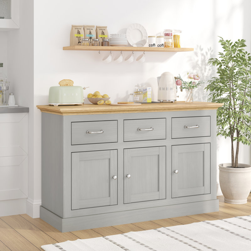 Ivison 47.4'' Wide Modern Sideboard Buffet with 3 Drawers, Adjustable Shelves