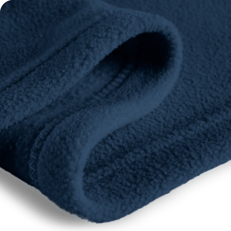 Full Dark Blue Reversible Fleece Blanket