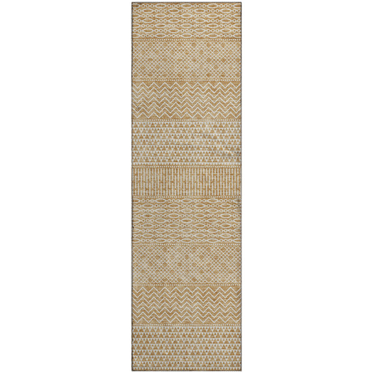 Premium Machine Washable Prisco Gold Rug