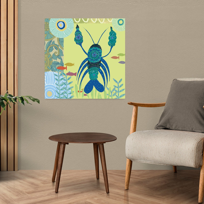 Monde sous-marin I, poisson, homard, art côtier, H 24 po x l 24 po