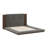 Floor Upholstered Platform Bed With Extended Wood Headboard & Bedside Shelf