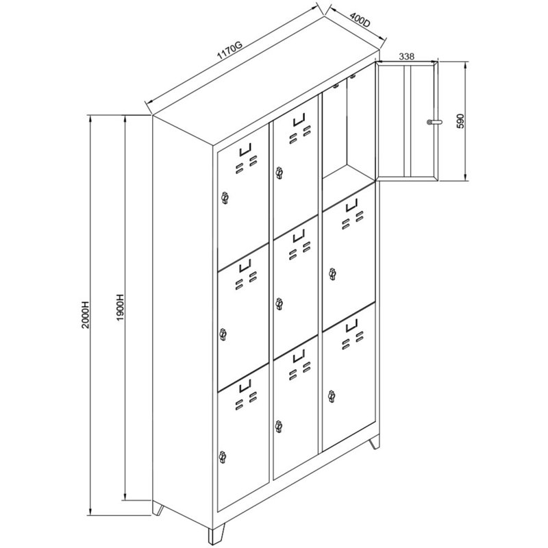 Armoire de rangement Locker, H 78,7 po x l 46,1 po x P 15,7 po, Orange