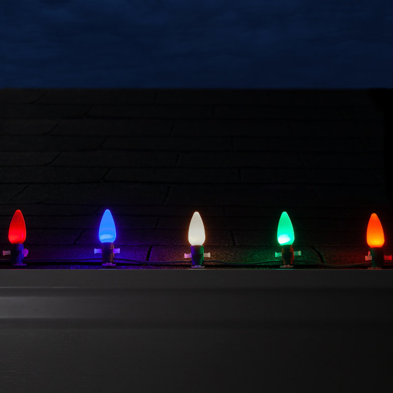Multicolor C9 LED Outdoor Christmas Tree Lights, 50 ft