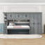 Lit escamotable simple en bois avec armoires et garde-robe et 6 tiroirs-609658814