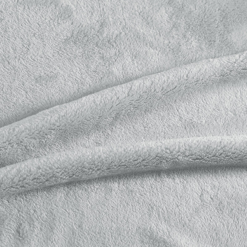 Full Gray Reversible Fleece Winter Blanket