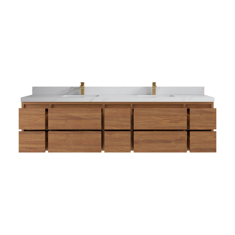 84'' Double Bathroom Vanity with Quartz Top