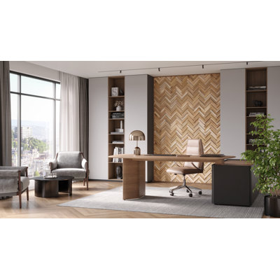 UltraWood Teak Herringbone Jointless Wall Paneling