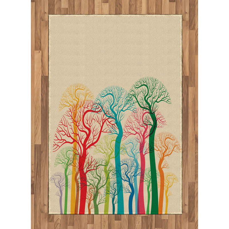 Autumn High Density Long Fiber Poly Threads Decorative Area Rug Carpet, Rectangle 4' x 5'8"