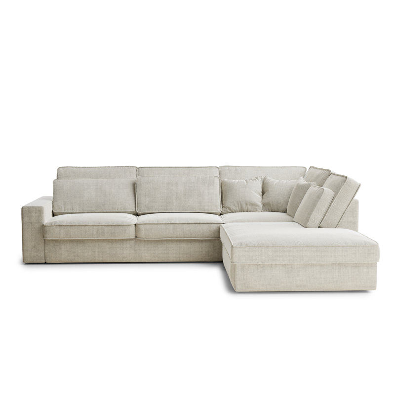 5 Seater Corner Sofa , Right Hand Facing, Beige/Grey
