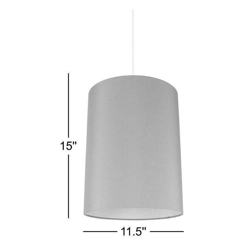 Luminaire suspendu tambour simple à 1 lumière Maryagnes, Bleu marine / doublure jaune