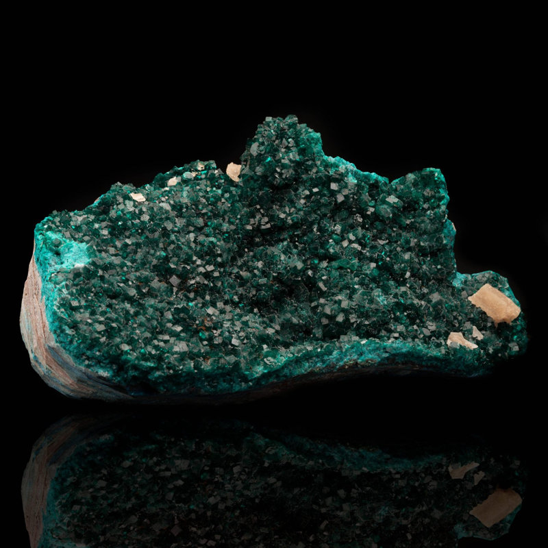 Dioptase avec calcite