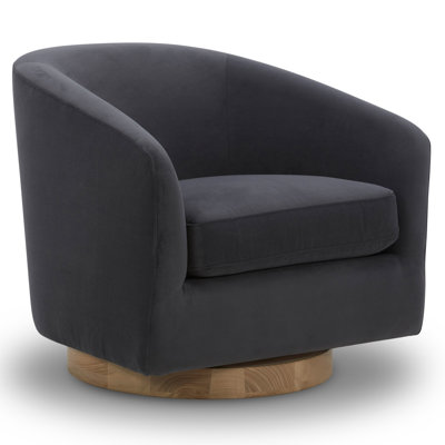 Latitude Run® Aiden Upholstered Swivel Barrel Chair & Reviews | Wayfair