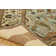 Tapis bleu ciel/doré en laine touffeté fait main oriental