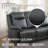 Black Semi-PU Leather 3-Piece Recliner Sofa Set – Manual Reclining Couch Set with Chair, Loveseat & Sofa for Living Room-91916775