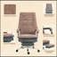 Chaise de bureau inclinable confortable avec fonctions avancées pour la productivité