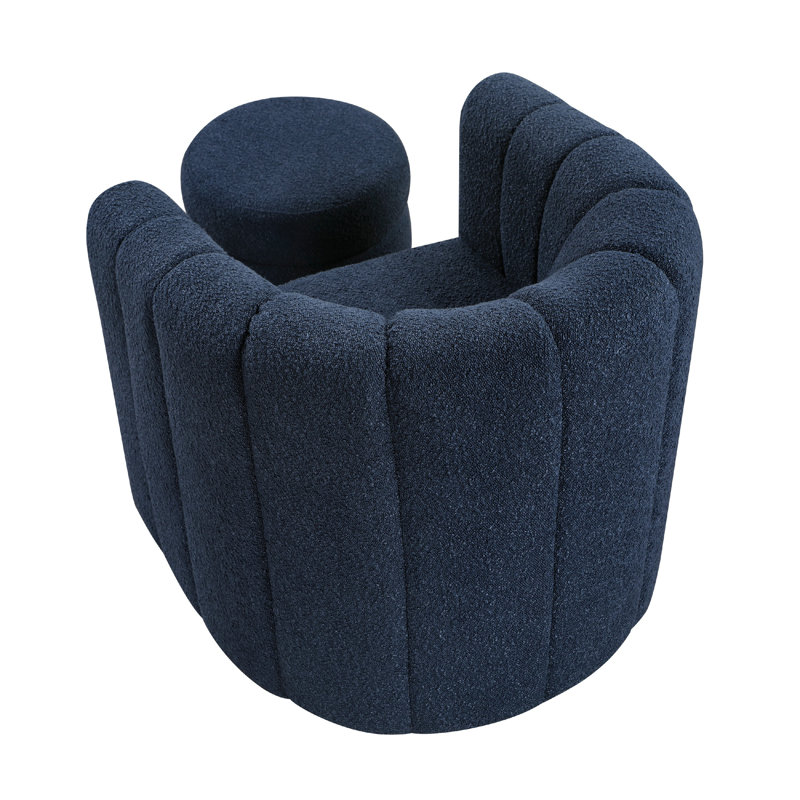 Fauteuil pivotant avec repose-pieds Noa, Bleu