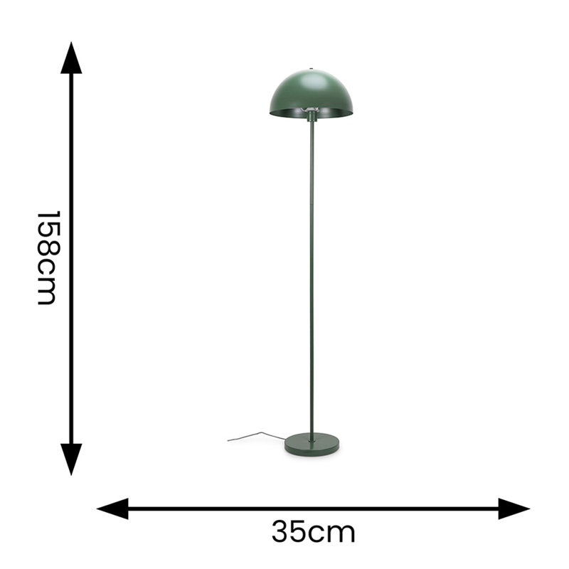 Riekele 158cm Traditional Floor Lamp, Forest Green, Yes