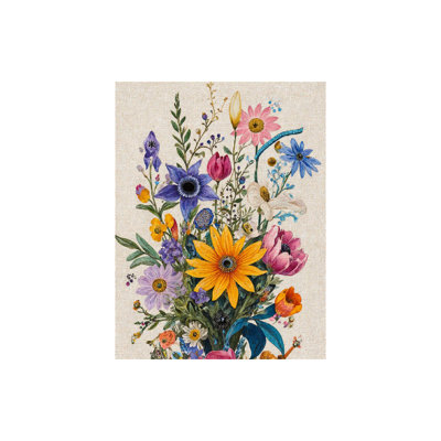 Botanical Bouquet Welcome Flag, 35 x 24 inch, for Seasonal Decoration/ Home Decor