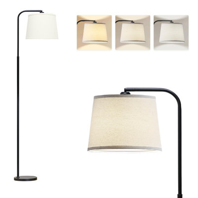 Lampe sur pied moderne avec 3 températures de couleur, interrupteur au pied et ampoule DEL 9 W pour le salon, la chambre à coucher et le bureau
