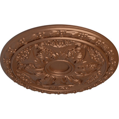 Endurathane Baile Ceiling Medallion, 20"OD x 3 1/2"ID x 1 5/8"P (Fits Canopies up to 3 1/4"), Hand-Painted Polished Copper Finish