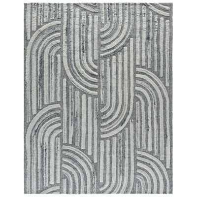 Seri Dark Gray Ivory Hand-Woven Abstract Rug