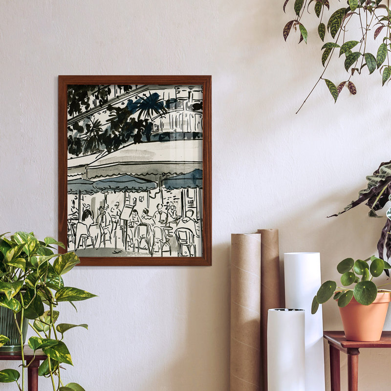 " Aucoin De Larue II ", 12" W x 15" H x 1'' D, Chestnut Framed Paper