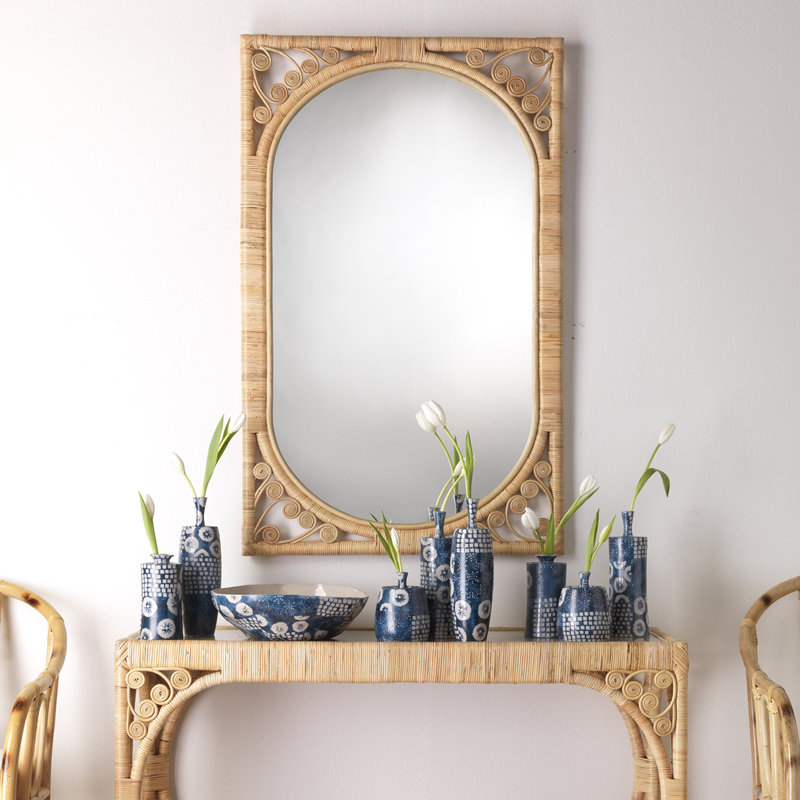 Primrose Handcrafted Rattan Rectangular Wall Mirror