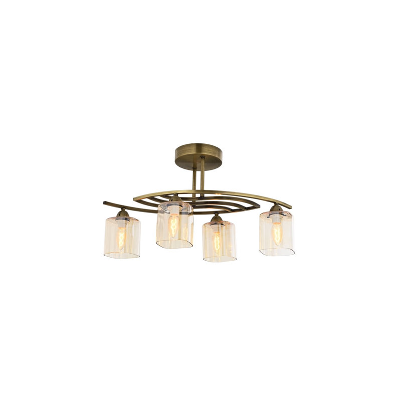 Gladding Semi Flush Mount, Gold