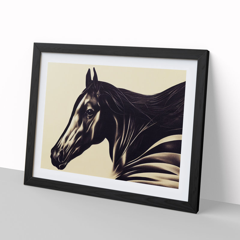 Beauteous Horse - Single Picture Frame Print, Black Framed, 46cm H x 64cm W x 2cm D