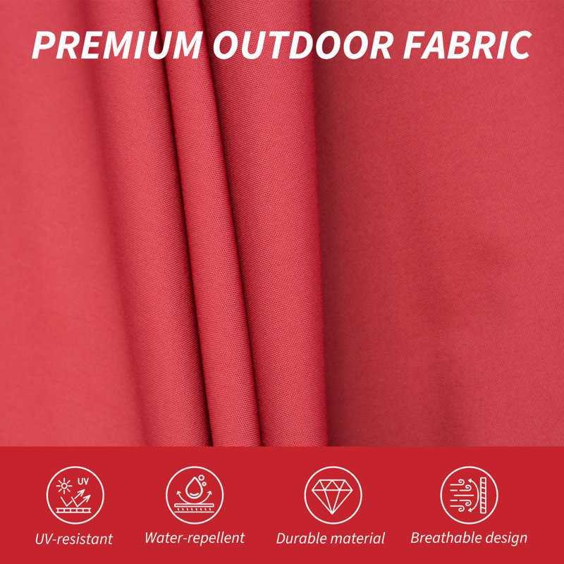 Parasol en porte-à-faux rectangulaire 137,8 "x 101,18" Khamara, Rouge