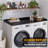 Washer Dryer Countertop With Edge, 54" X 27.5" Laundry Wood Shelf Topper Organizer For Hamper And Storage (black)