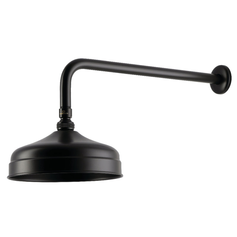 Kingston Brass Trimscape 8-Inch Round Raindrop Brass Shower Head with 17-Inch Shower Arm, Oil Rubbed Bronze