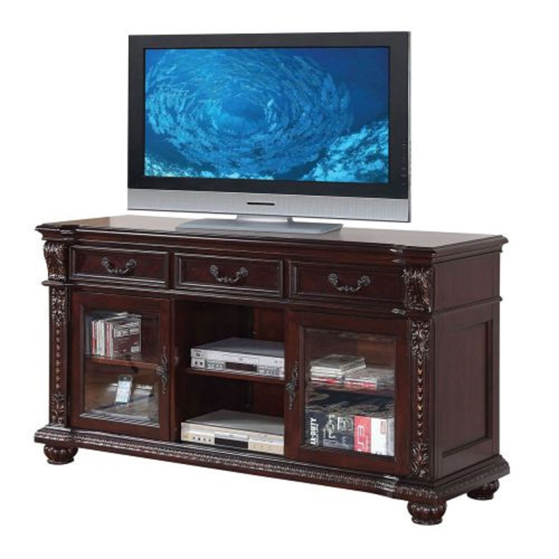 Cawthon 3-Drawer Rectangular TV Stand in Cherry